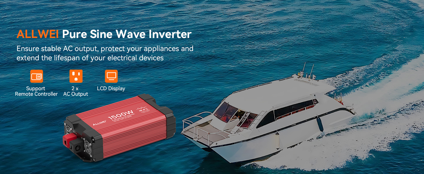 marine power inverter for boat 1500w