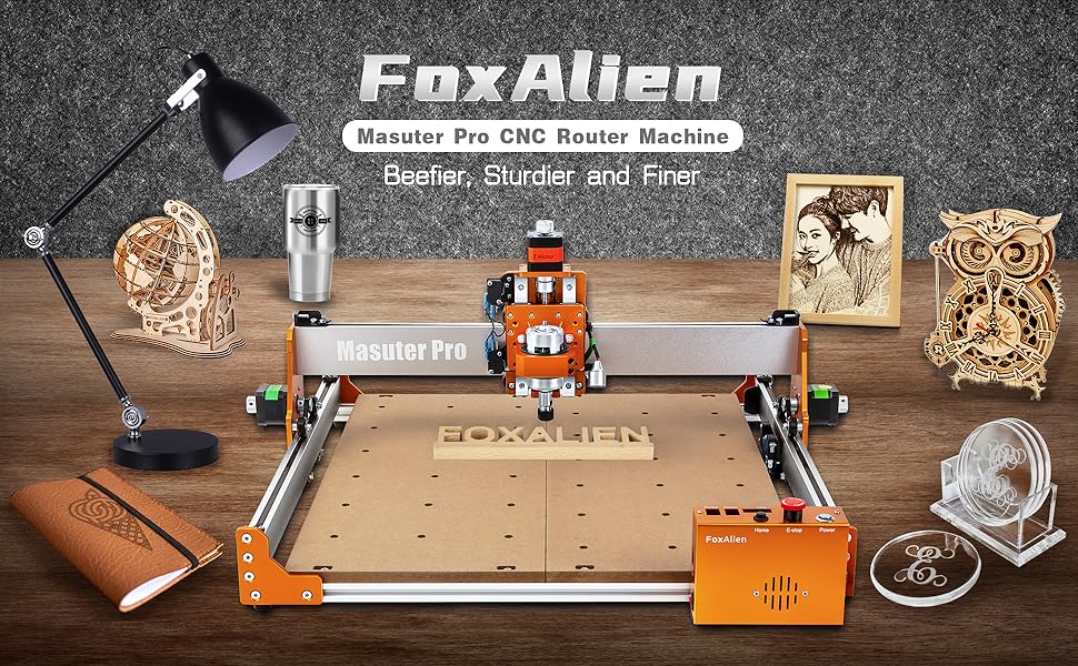 FoxAlien Masuter Pro CNC Router Machine, Upgraded 3Axis Engraving All