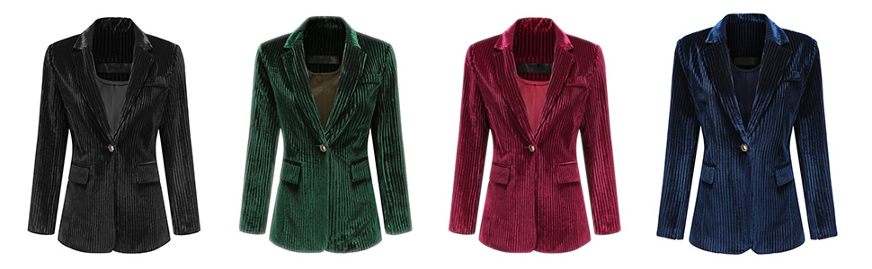 There are 4 colors can be choosed black red green blue blazer jacket