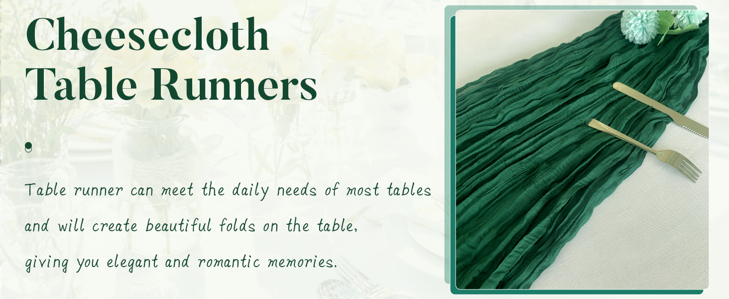 Pusunas Cheesecloth Table Runner 2Pack 10Ft Gauze Table
