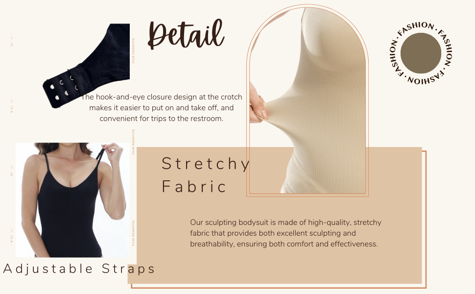 invfreso Shapewear Bodysuit Body Shaper for Women Strong Tummy Control