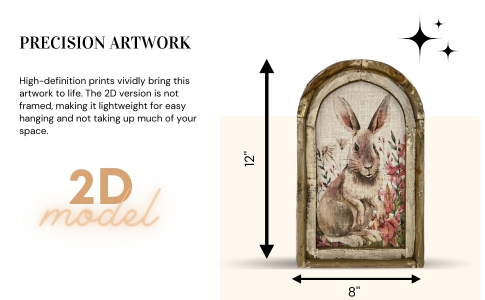 2D RabbitShaped Wooden Wall Art Decor Unframed Canvas