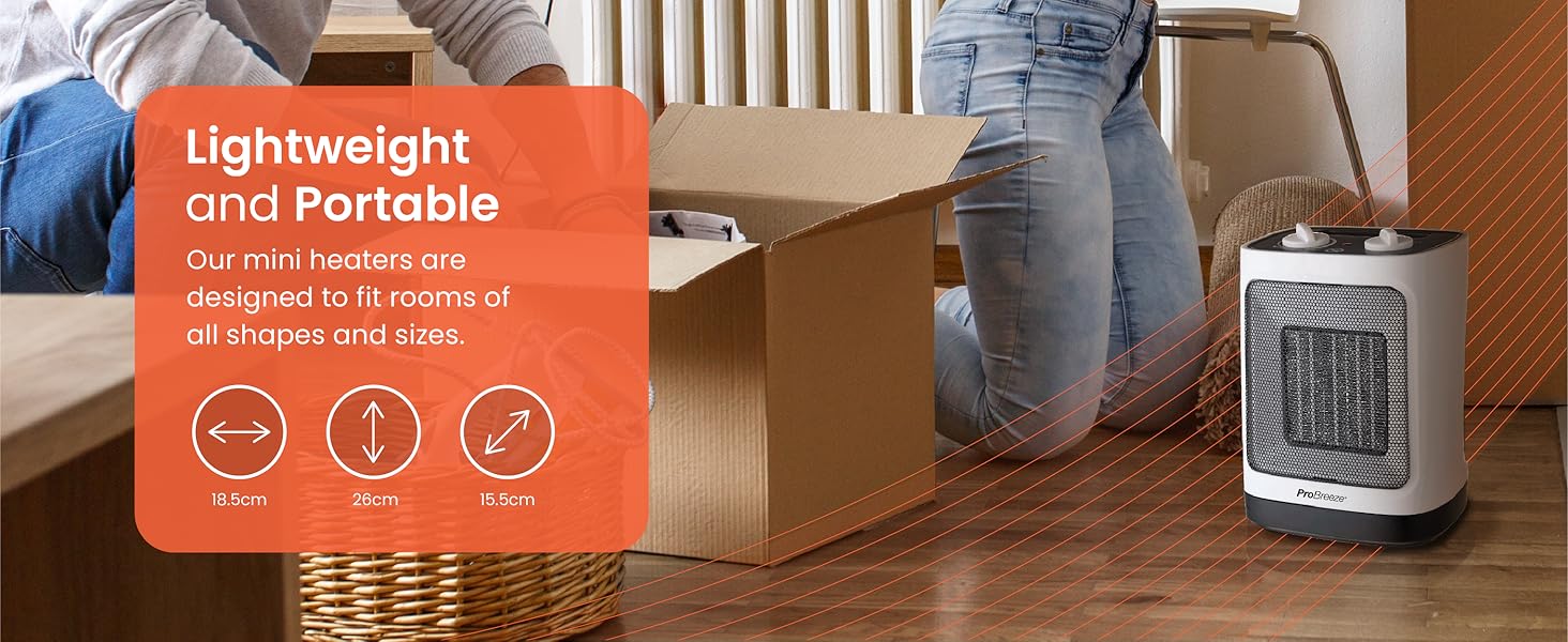 Pro Breeze® 2000W Ceramic Fan Heater Electric Heater with Automatic