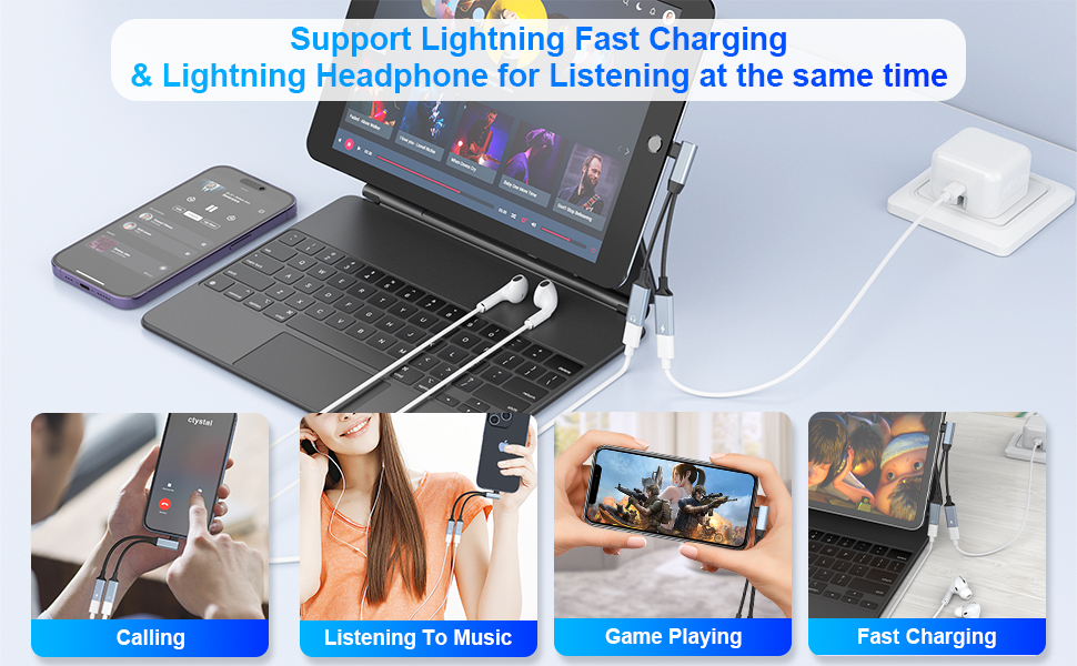 2in1 Lightning to Dual Lightning Headphone Jack and