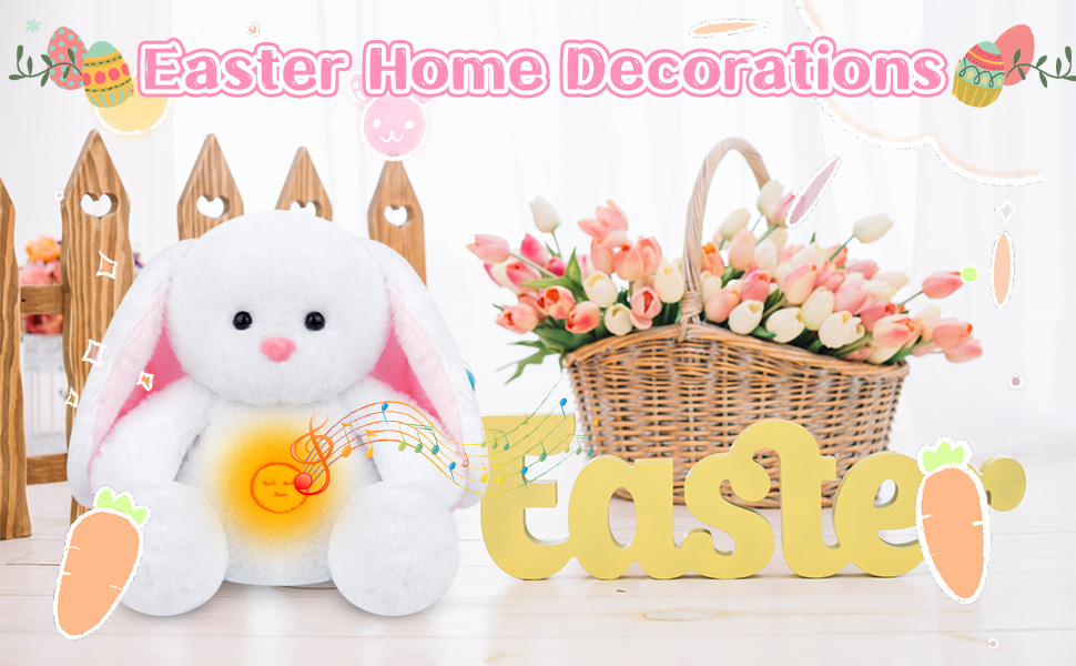 Breathing Stuffed Animals Bunny Plush Toys Easter Easter Plush Toys For Kids Easter Gifts