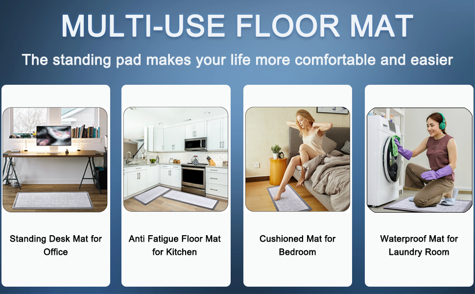 WEZVIX Anti Fatigue Kitchen Mat [2 PCS], Cushioned Kitchen Rugs and Mats NonSkid