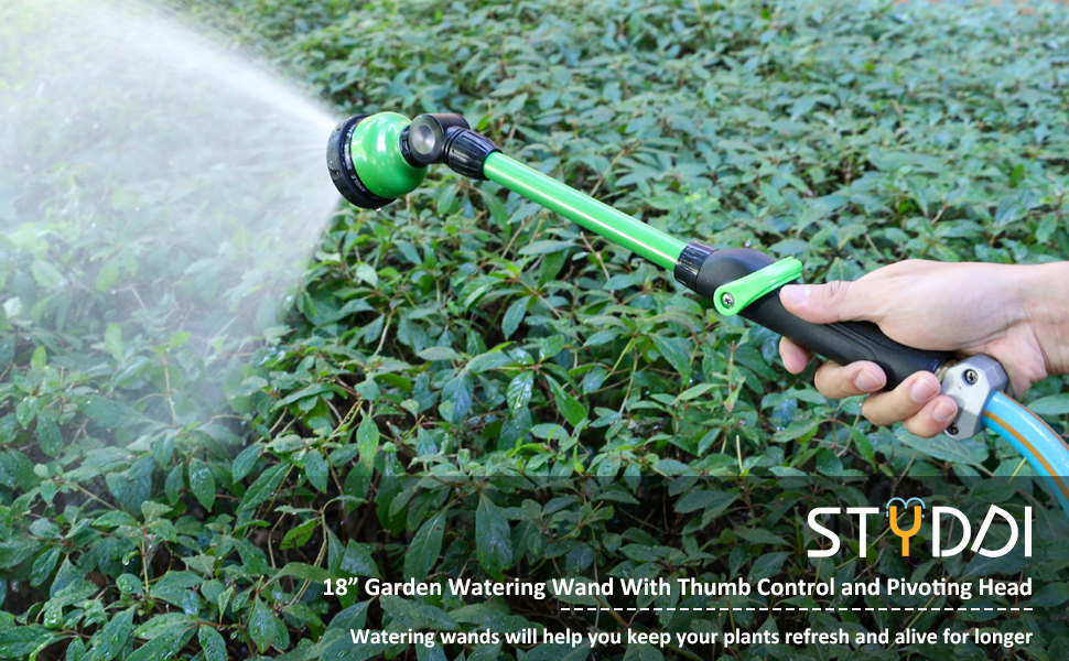 STYDDI 9Pattern 18Inch Watering Wand, Metal Garden