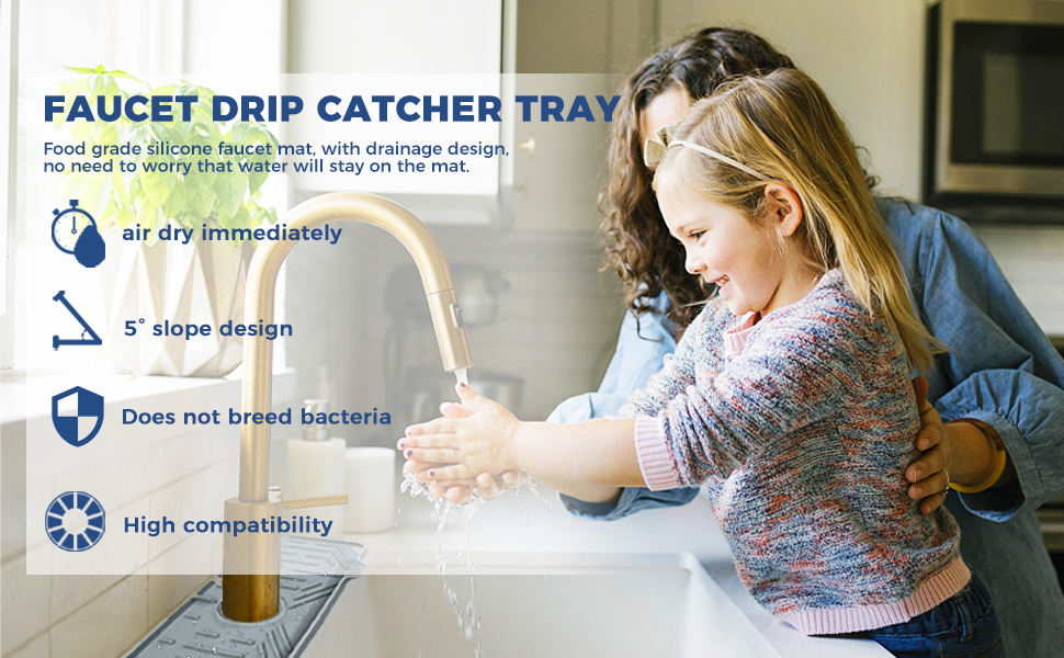 kitchenguard silicone faucet handle drip catcher tray mat kitchen guard silicone faucet mat