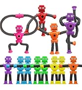10 PCS Transformable Fidget Spinner Robots, Suction Cup Pop Tube Sensory Toys, DIY Chain Gyros fo...