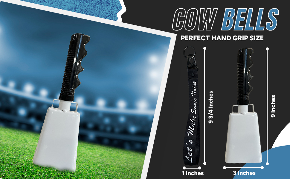 Cow Bells with Wrist Strap Cowbell with Handle Football