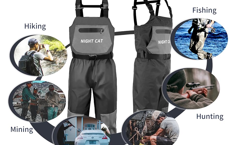 Night Cat Fishing Waders for Men Women Hunting Chest Waders with Boots