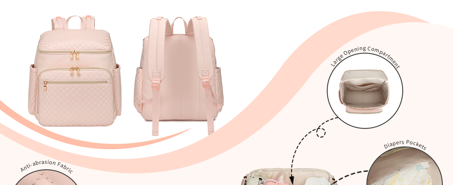 pink diaper bag backpack