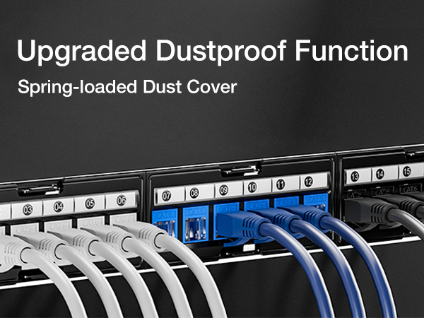 spring-loaded dust cover keystone jacks