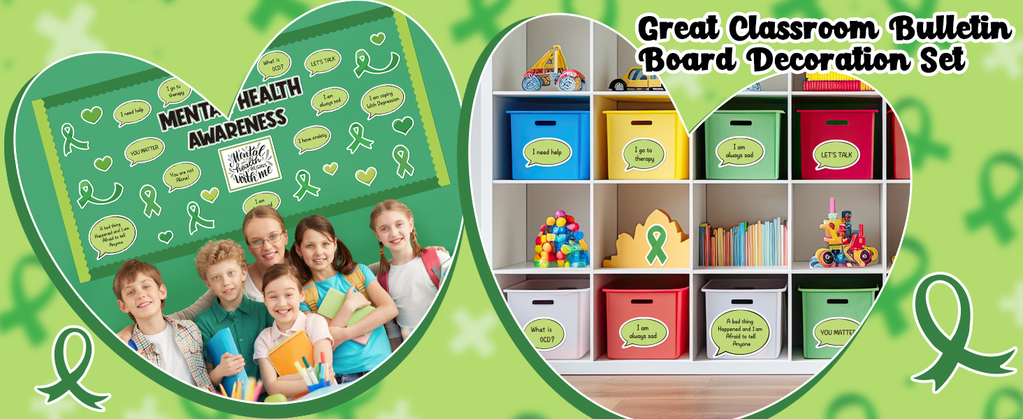 72Pcs Mental Health Motivational Bulletin Board Classroom Decoration