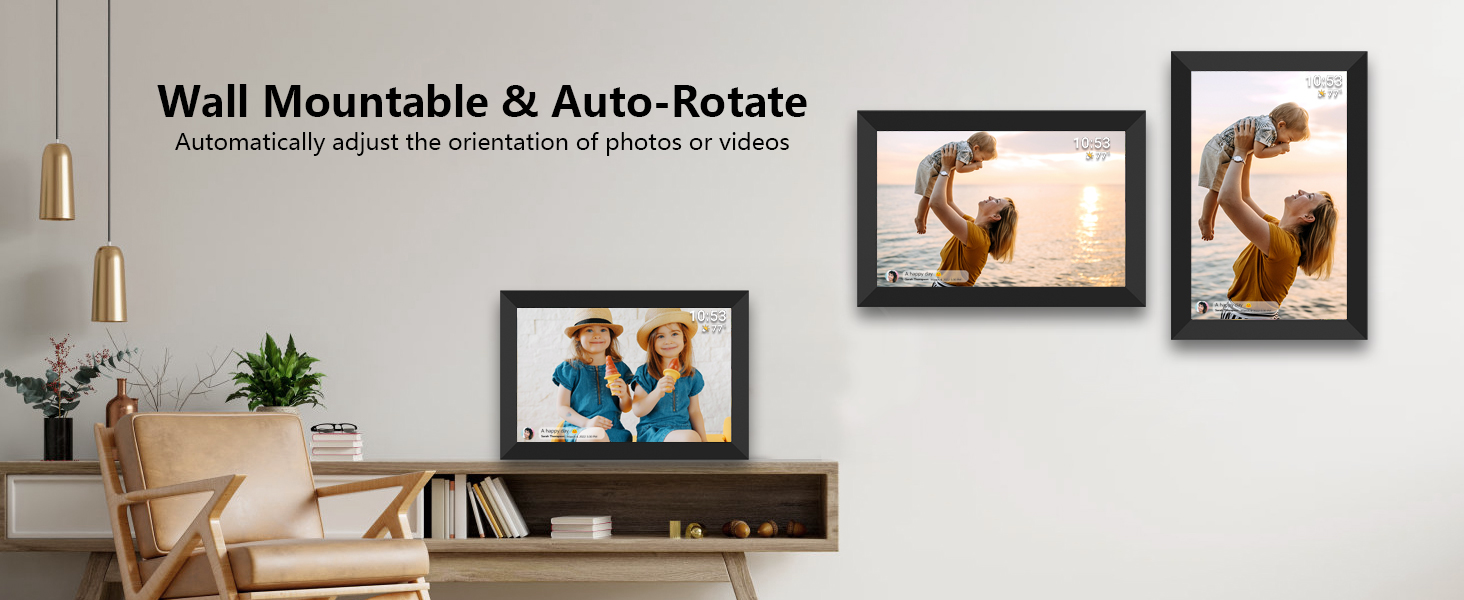 𝟯𝟮𝗚𝗕 FRAMEO Digital Photo Frame, 10.1" WiFi Digital Picture Frame with