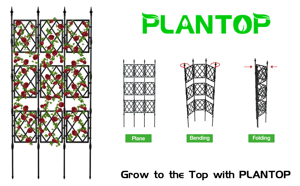 PLANTOP Garden Obelisk Trellis, 6FT Tall Rustproof Climbing Plant Support