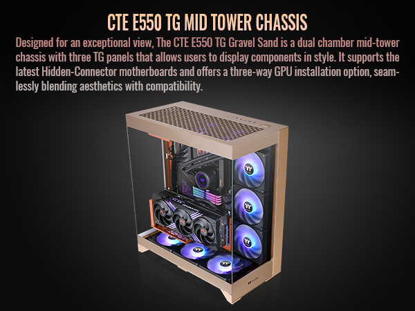 Amazon.com: CTE E550 TG Gravel Sand Mid Tower ATX Case; 3