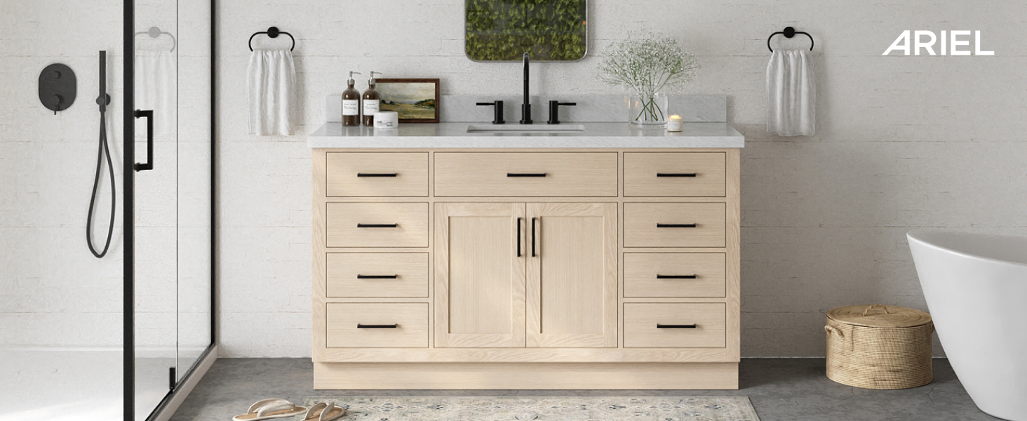 ARIEL Single Bathroom Vanity Base 60 inch in White