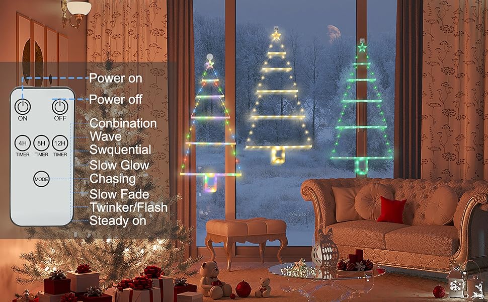 Obralitic 2 Pcs Christmas Decorative Tree Ladder Lights