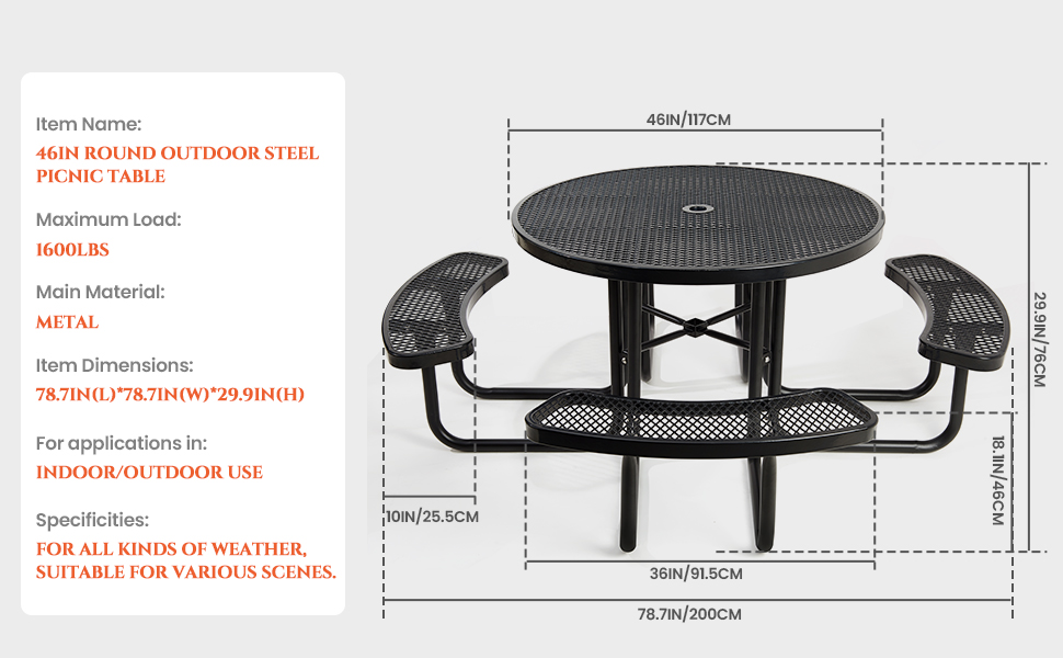 heavy duty picnic table
