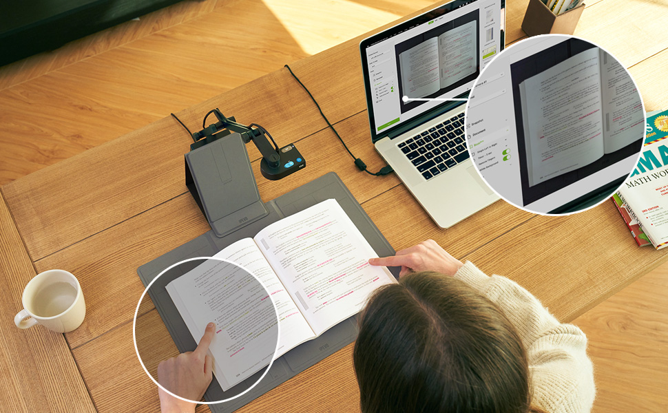 IPEVO V4KS Document Scanner with AI and OCR for Scanning and Digitization of Books