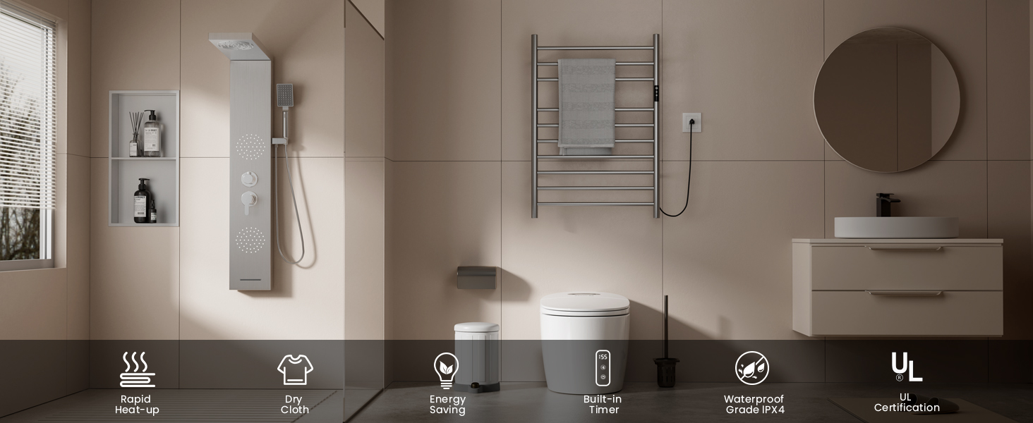 10 Bar Electric Towel Warmer