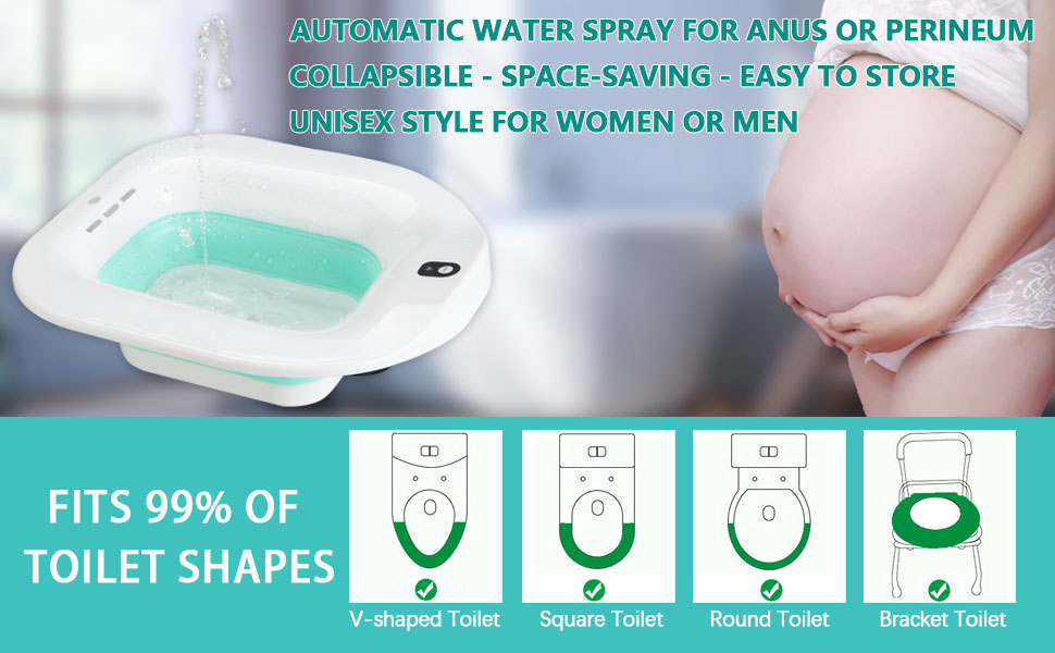 IRWPITW Sitz Bath, Electric Sitz Bath for Toilet Seat Hemorrhoids Postpartum Care Tub, Sits Bath