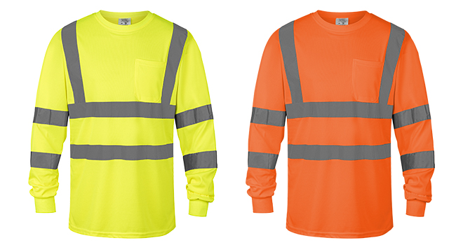 reflective long sleeve shirts for men yellow orange