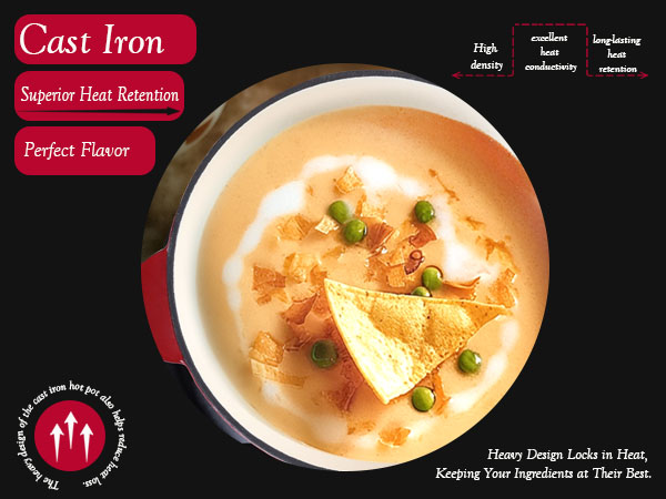 CAST IRON FONDUE POT