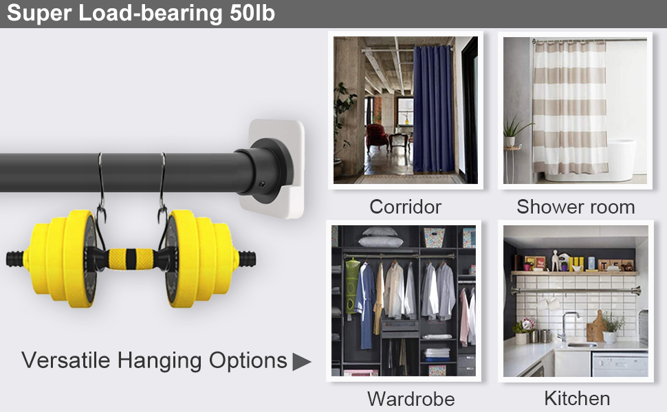 CANRAY Adhesive Shower Rod Tension Holder Mount Retainer for Wall