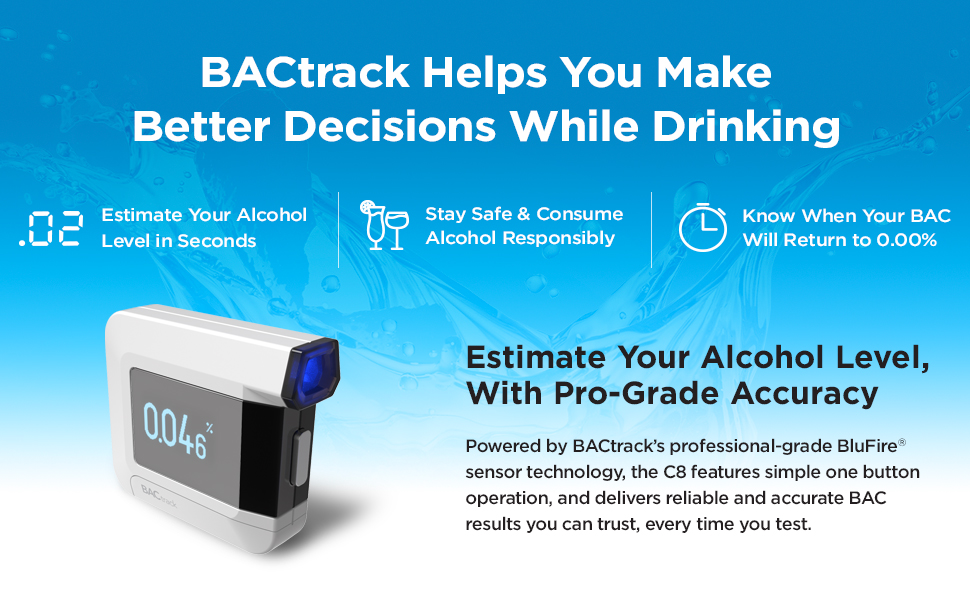BACtrack C8 Breathalyzer ProfessionalGrade Accuracy Optional