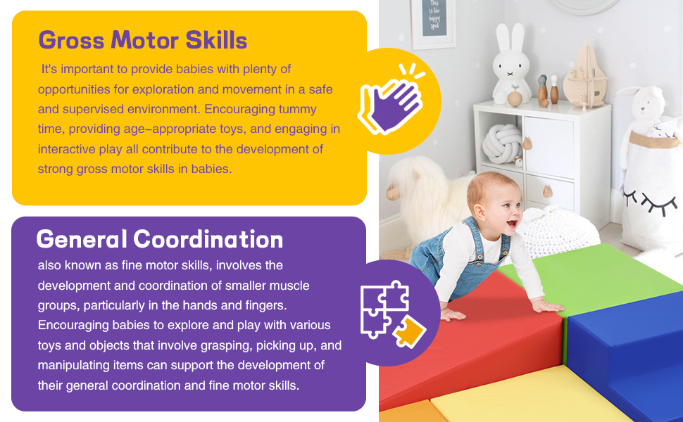 JungleDove 5Piece Baby Foam Climbing Blocks for Toddlers