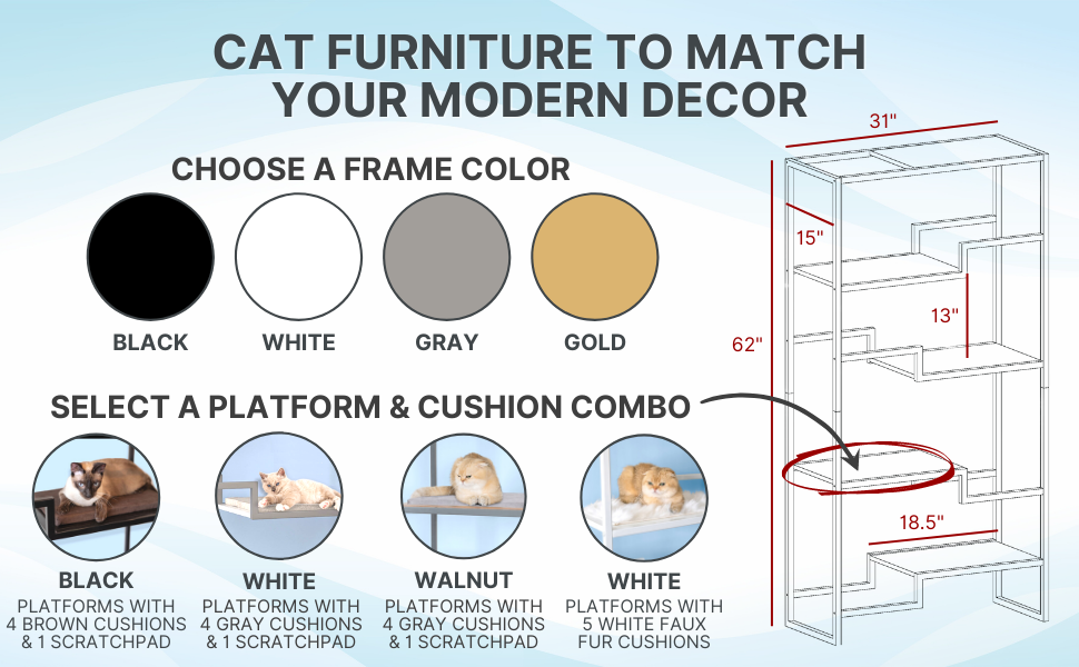 The Refined Feline elegant cat furniture large cat condo for multiple cats