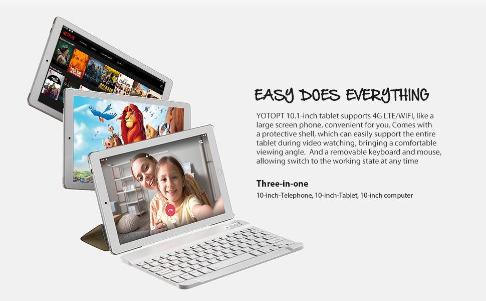 YOTOPT Tablet 10 Inch 4G Lte Android 11.0 tablet PC, Octa Core, 4GB RAM