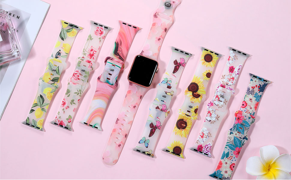 Maledan Soft Silicone Strap Compatible with Apple Watch Strap 38mm 40mm