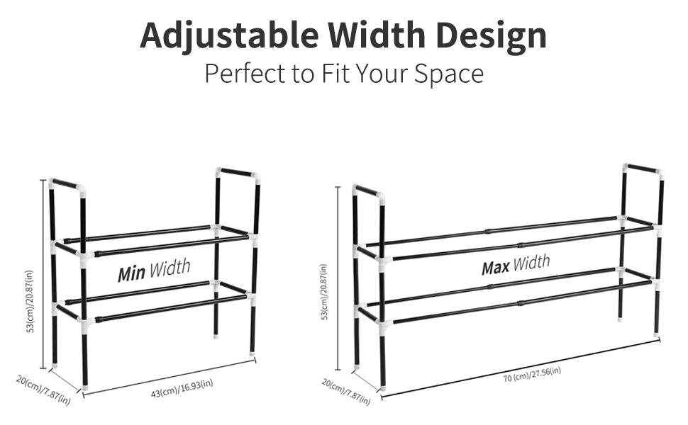 Kacimil Shoe Rack, Adjustable Shelf Shoe Organizer