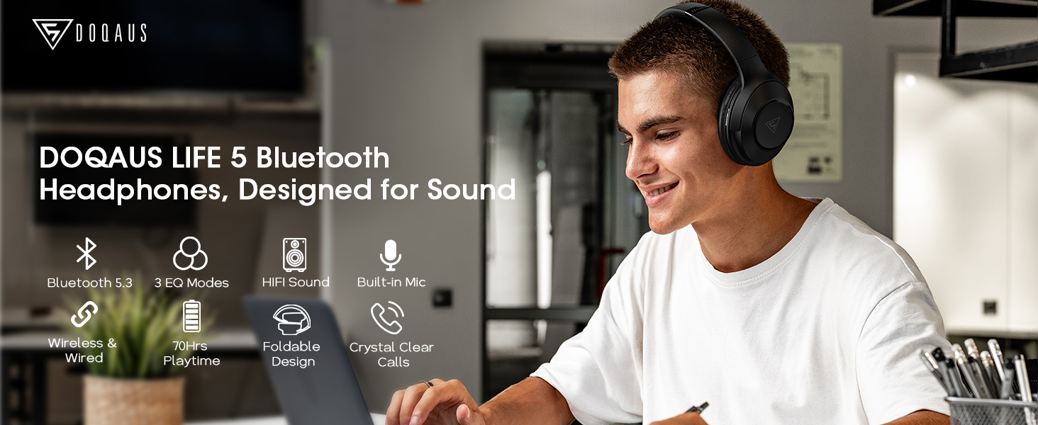 DOQAUS LIFE 5 Bluetooth headphones, designed for sound