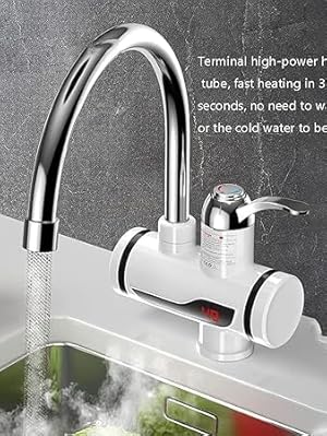 Water Heater Faucet Water Heater Tank less for Tap, LED Electric Head Water Heaters For Home Kitchen