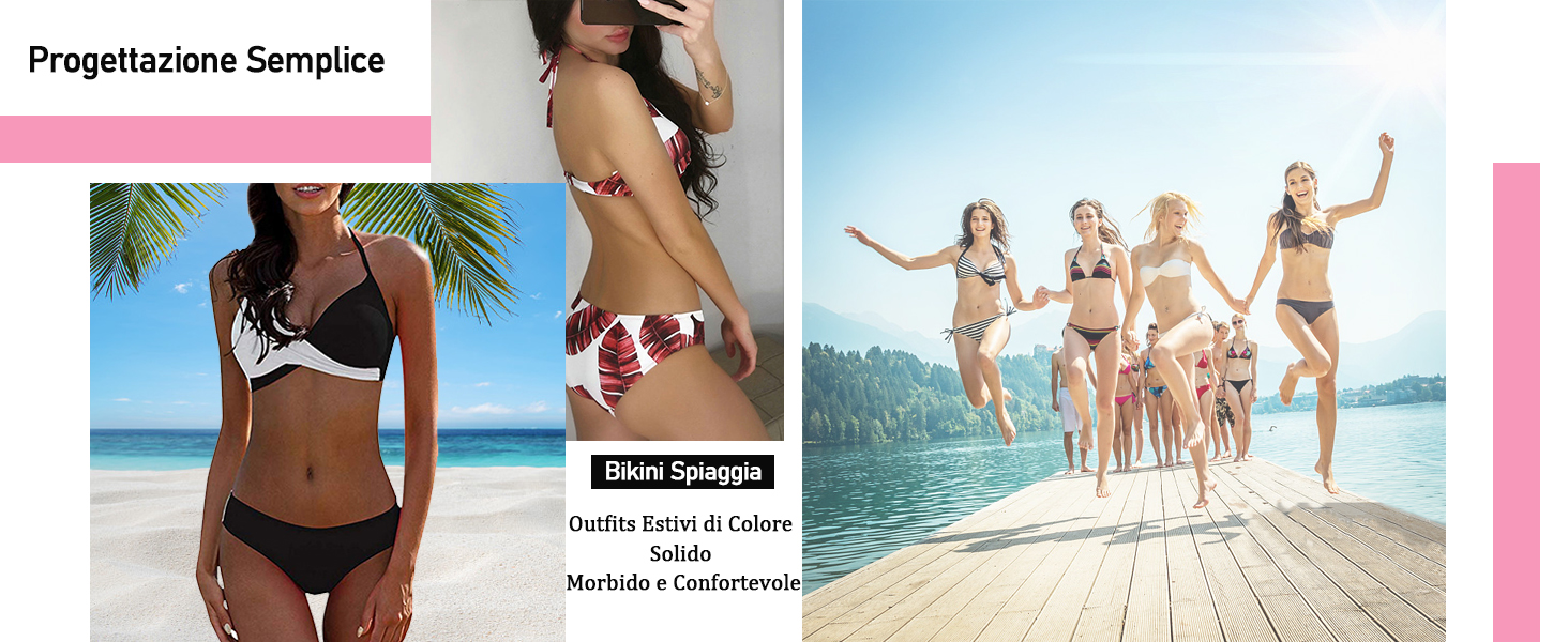 Donna Costume da Bagno Push Up Imbottito Reggiseno Bikini Due Pezzi Bikini Sexy Spiaggia