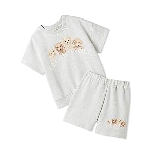 ジェラートピケ　ルームウェア　セットアップ　トイプードル　グレー gelato pique(ジェラート ピケ)】甘えたような表情が愛らしい