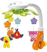 KiddoLab Baby Crib Mobile with Lights and Relaxing Music