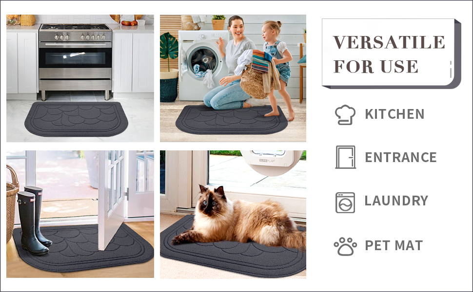 DEXI 2 Pieces Washable Kitchen Rug Non Slip Floor Mat