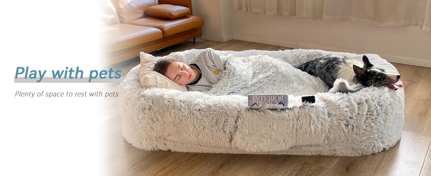 YAEM Human Dog Bed, 71"x45"x12" Dog Beds for Humans Size