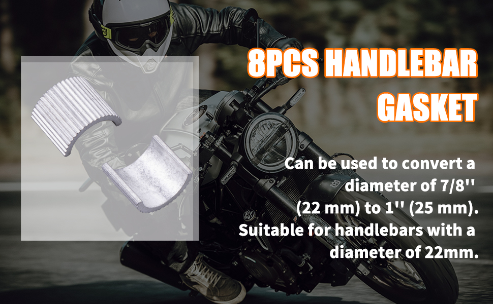 MWMNUN 8pcs Handlebar Shim 7/8" Handlebars to 1" Motorcycle