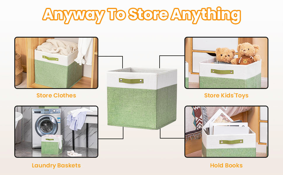 DULLEMELO Storage Bins 13x13 Fabric Storage Cubes for