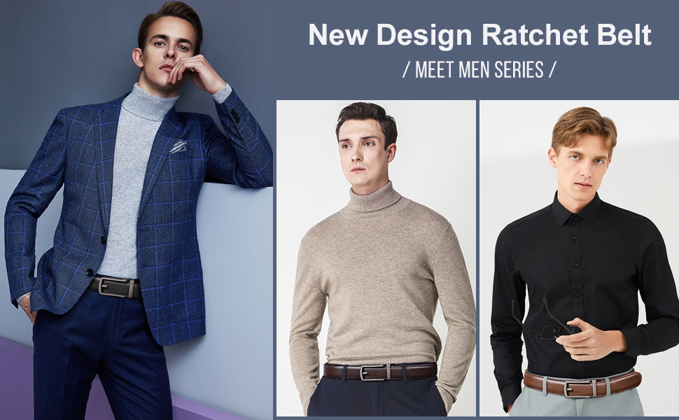 Gürtel Herren Ledergürtel für Herren mit Ratsche Automatikschließe Business Anzug Gürtel Breit 30mm