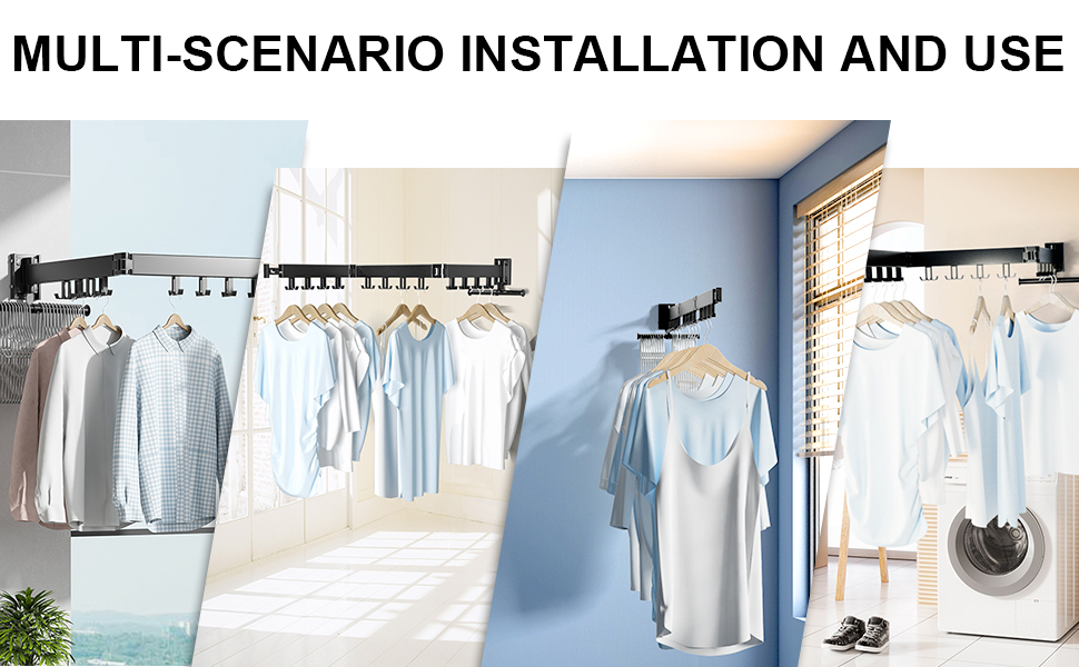 plainshe Collapsible Clothes Drying Rack, Laundry Drying Rack Wall