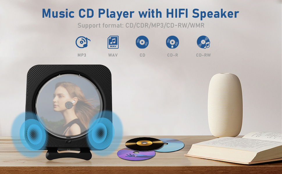 MICOCIOUS Portable CD Player with Bluetooth, Desktop CD