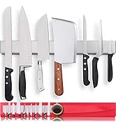 Premium 17 Inch Stainless Steel Magnetic Knife Holder for Wall - Professional Magnetic Knife Stri...