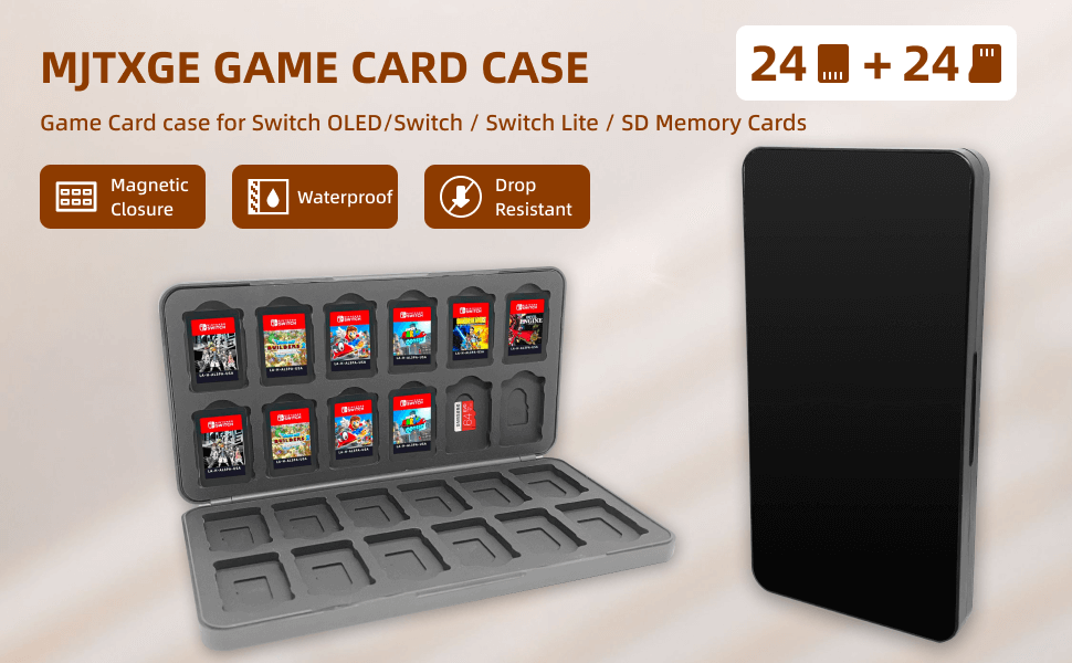 MJTXGE Switch Game Case with 24 Card for Nintendo Switch